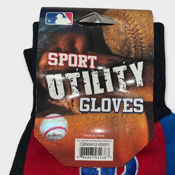 NWT Phillies MLB sport utility gloves black red blue size adult one size fits mo - Picture 4 of 6